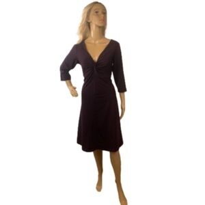 EDDIE Bauer Old Burgundy 3/4 sleeve Midi Dress Size Medium